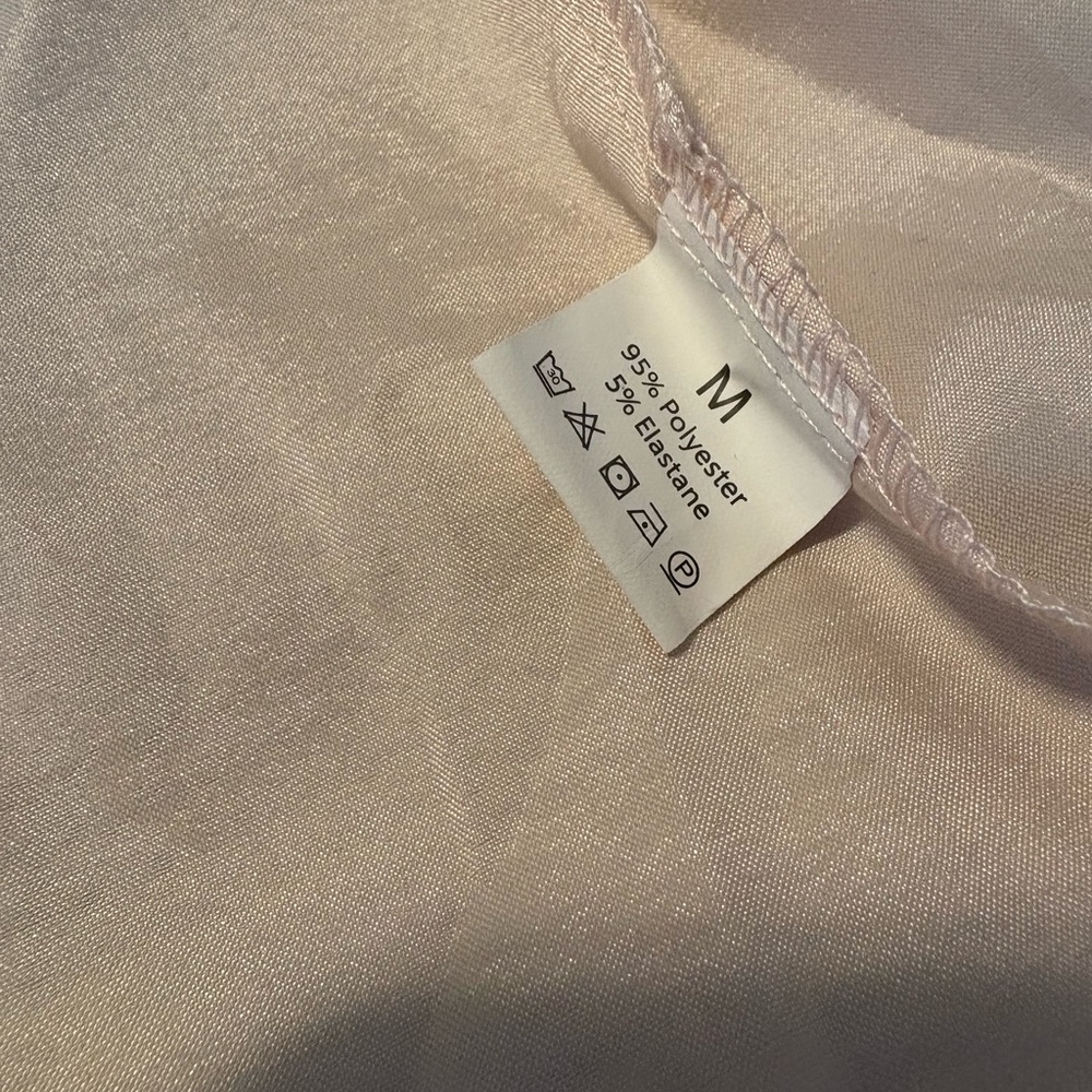 SHEIN Champagne Satin Robe with Black Lace Trim - Picture 3 of 3